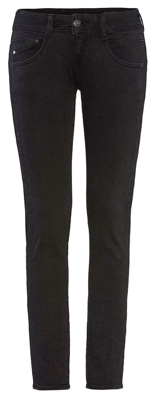 Herrlicher Slim-fit-Jeans Gila Slim Black Jeans aus Reused Denim
