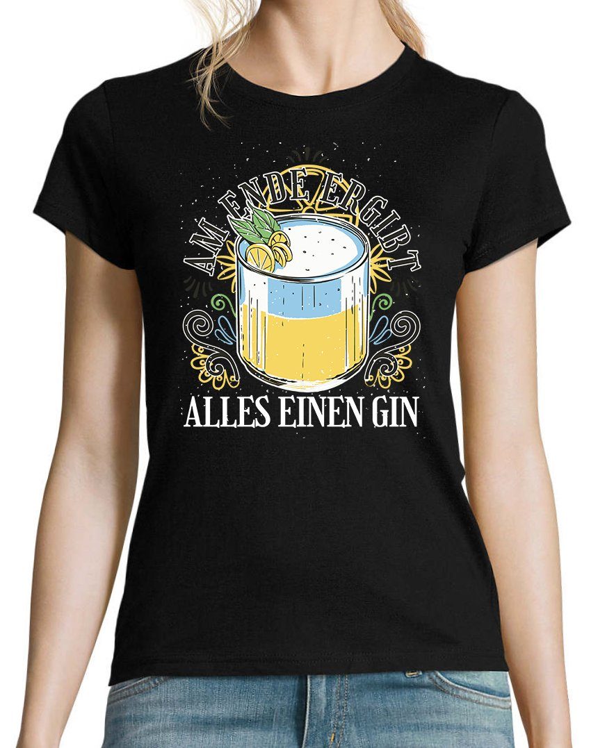 im Schwarz Youth Shirt Designz Am Damen Gin einen alles Fun-Look T-Shirt Ende ergibt
