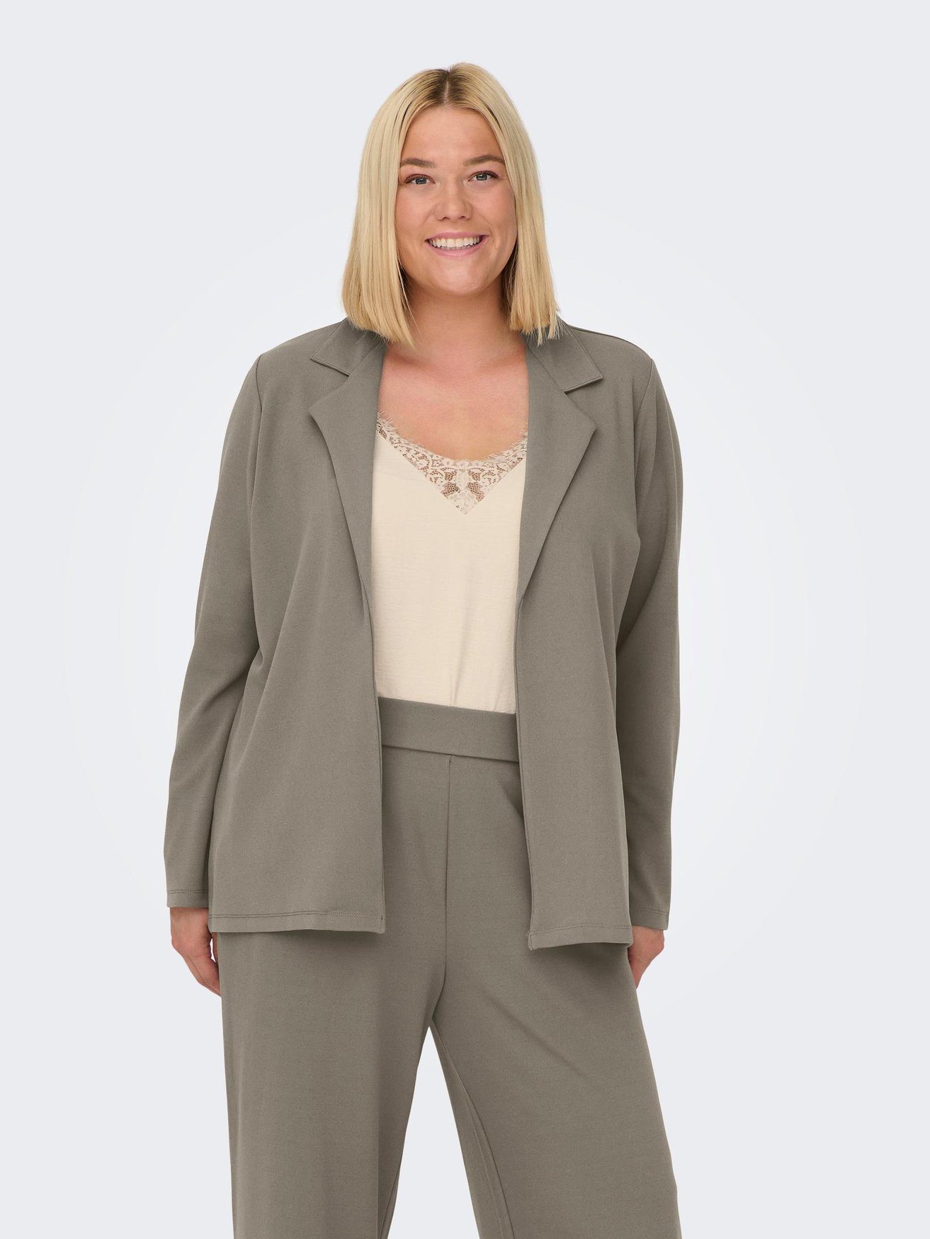 ONLY CARMAKOMA Jackenblazer Blazer Braun-3 in Strickjacke Size CARSANIA Cardigan (regular fit) 4572 Plus Übergröße Business