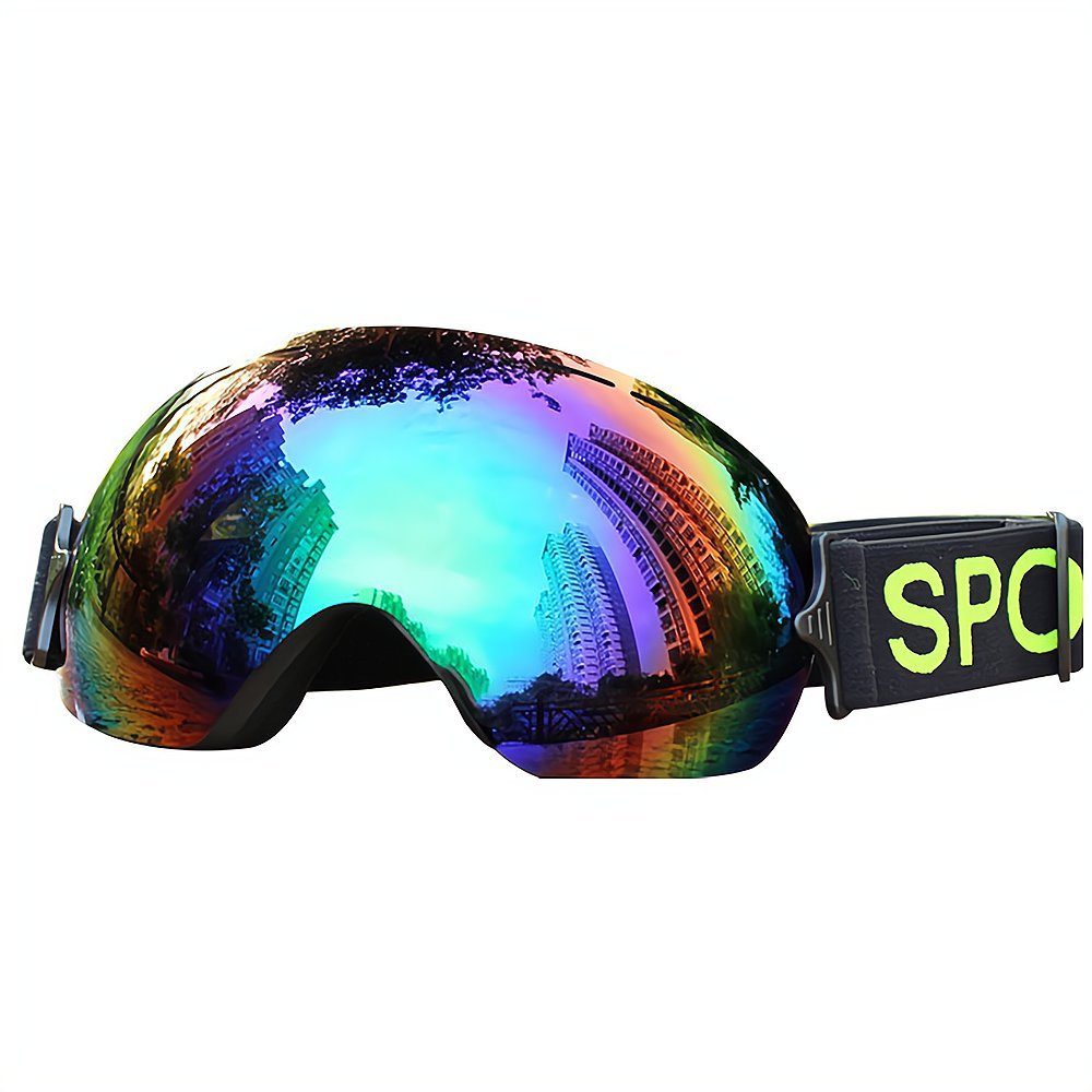 grün Einschicht-Antibeschlag PACIEA Skibrille großer Ultraleichter kugelförmiger