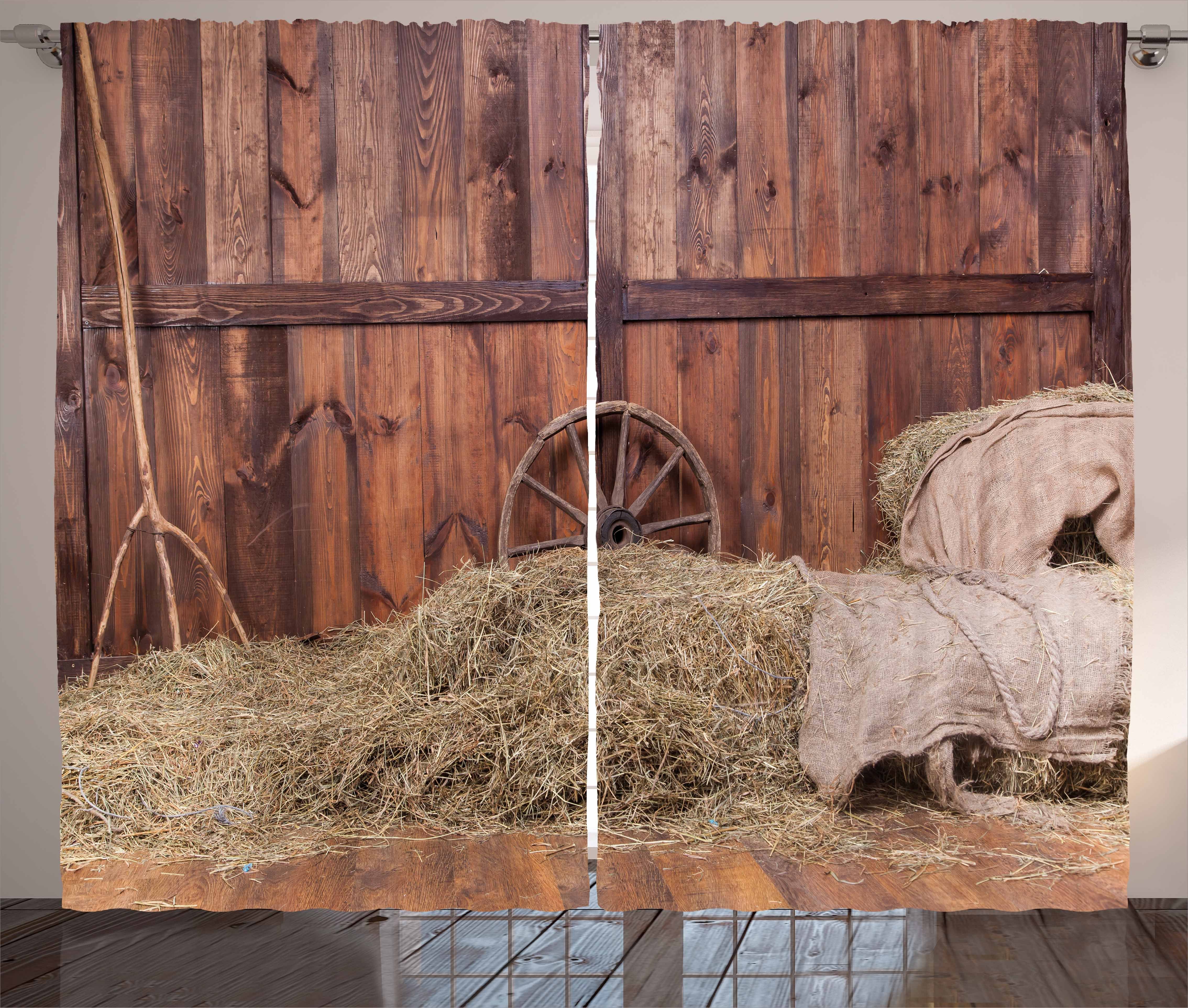 Gardine Schlafzimmer Kräuselband Vorhang und Abakuhaus, Haken, Wagenrad Schlaufen mit Stable Old