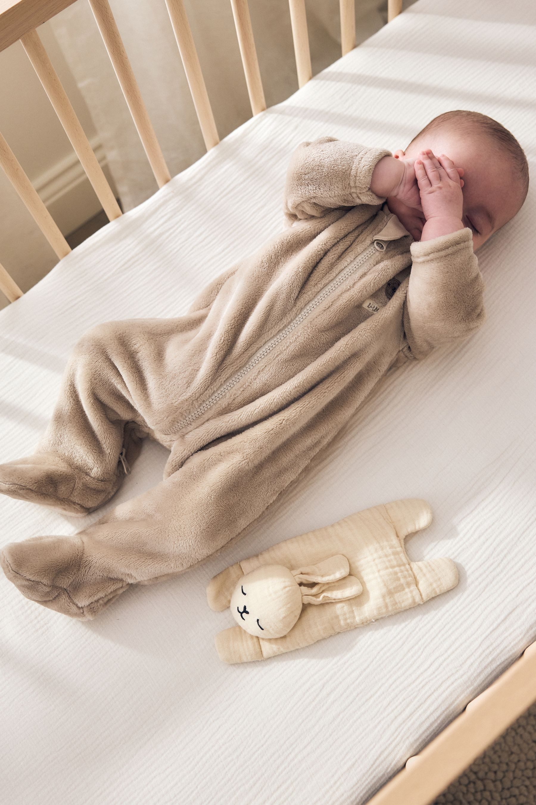 Next Schlafoverall Baby Fleece-Schlafanzug, Zwei-Wege-Reißverschluss (1-tlg) – Bild 3 von 5
