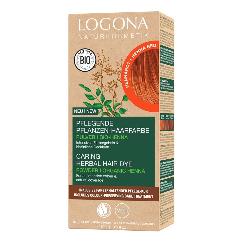 LOGONA Haarfarbe Pflegende Pflanzen-Haarfarbe Pulver - Hennarot 100g