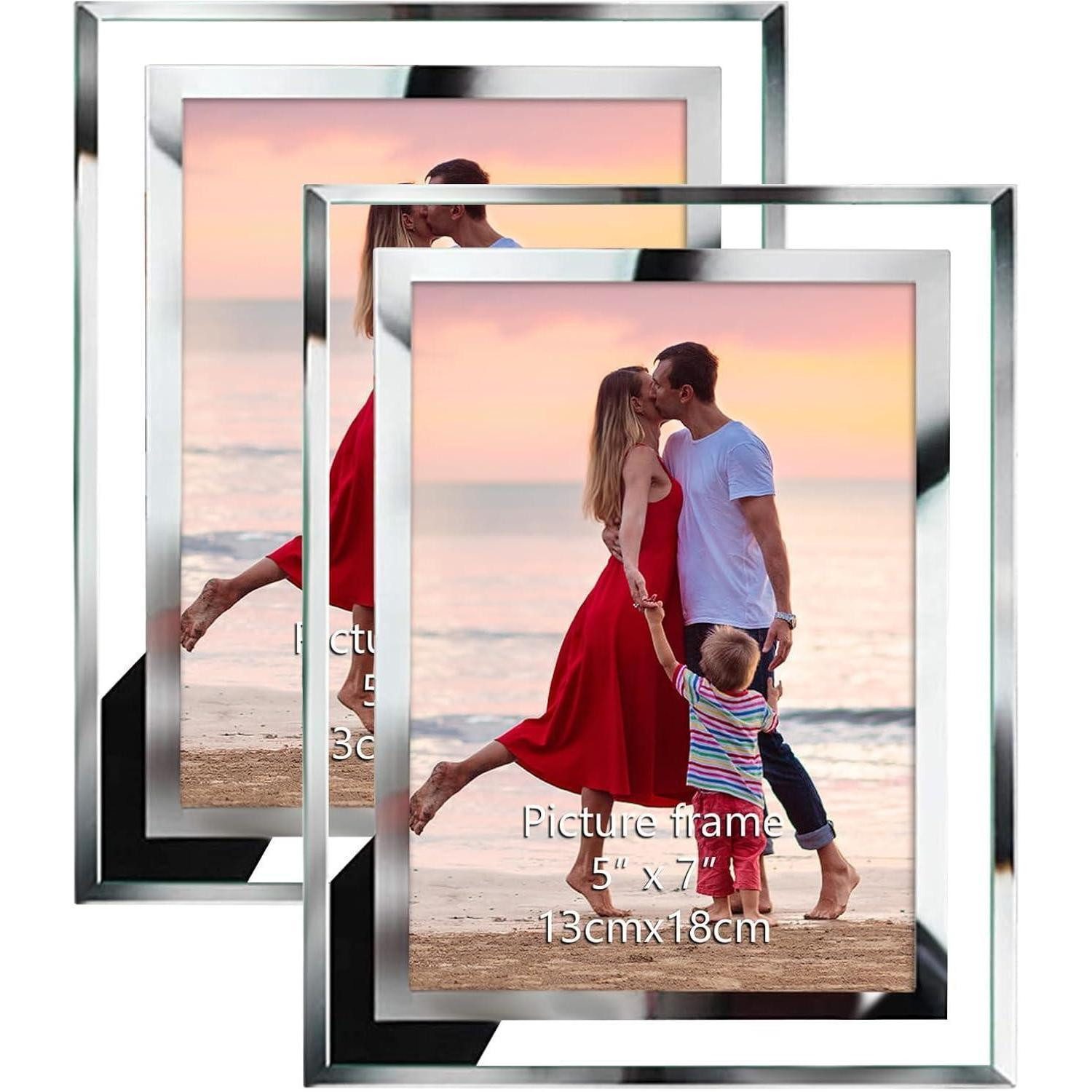 LuxusKollektion Bilderrahmen-Set Bilderrahmen 13x18 Glas Hochzeit Fotorahmen 2er Set