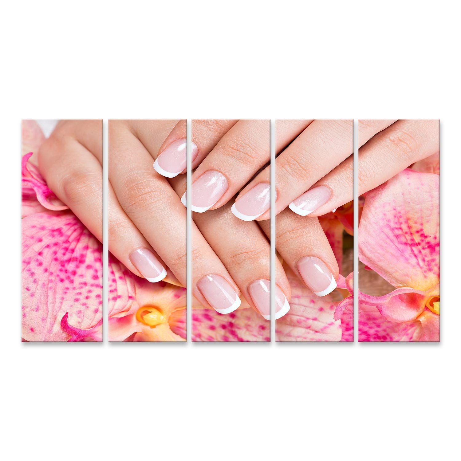 Leinwandbild Schöne Frau S Nägel Französisch Maniküre Nagelstudio Bilder
