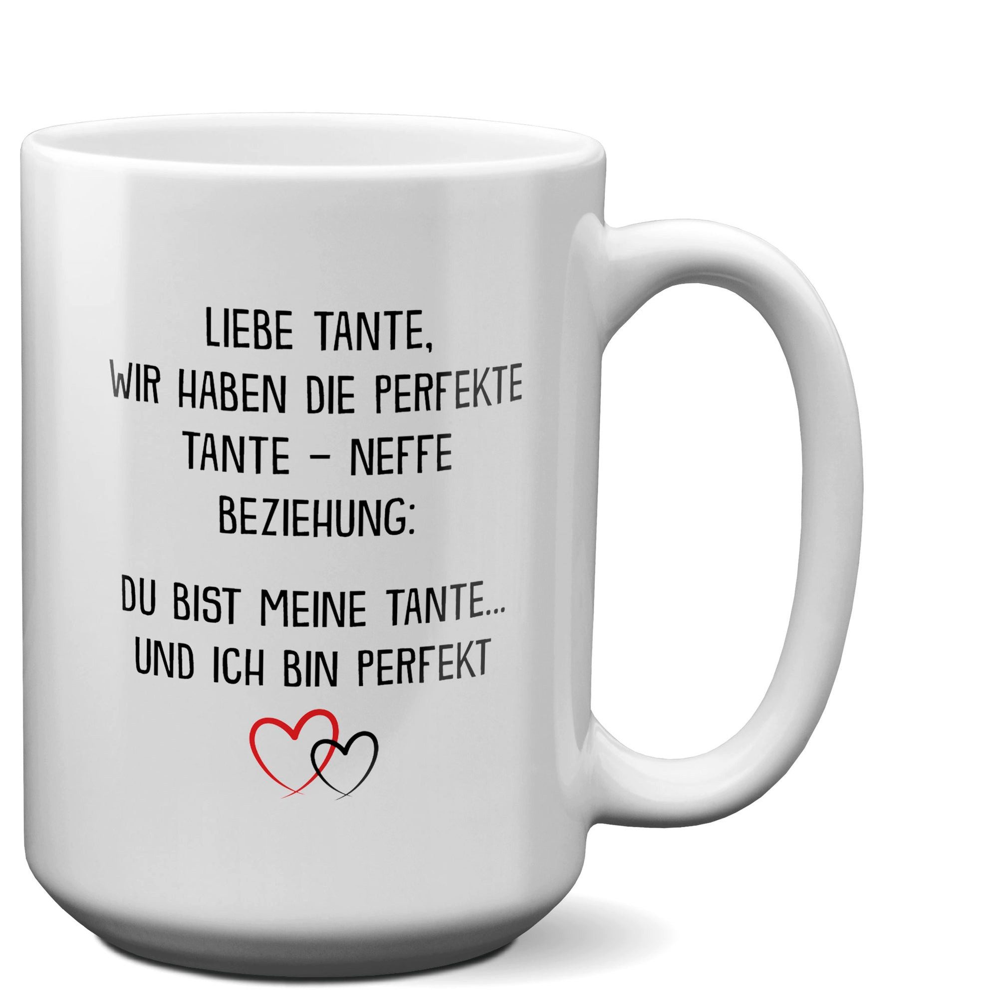 22Feels Tasse Beste Tante Geschenk von Neffe Geburtstag Weihnachten Kaffeetasse, Keramik, XL, Made In Germany, Spülmaschinenfest