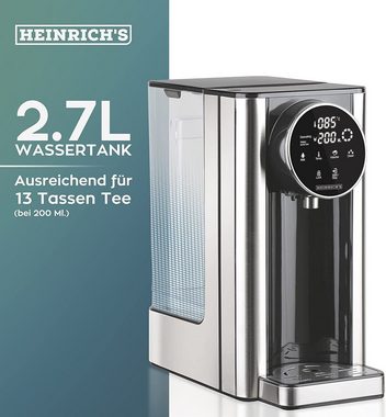 Heinrich´s Heißwasserspender HWS 8731 Wasserkocher, 2.7 l, 2600,00 W, 7 verschiedene Temperatureinstellungen, Wassertank abnehmbar