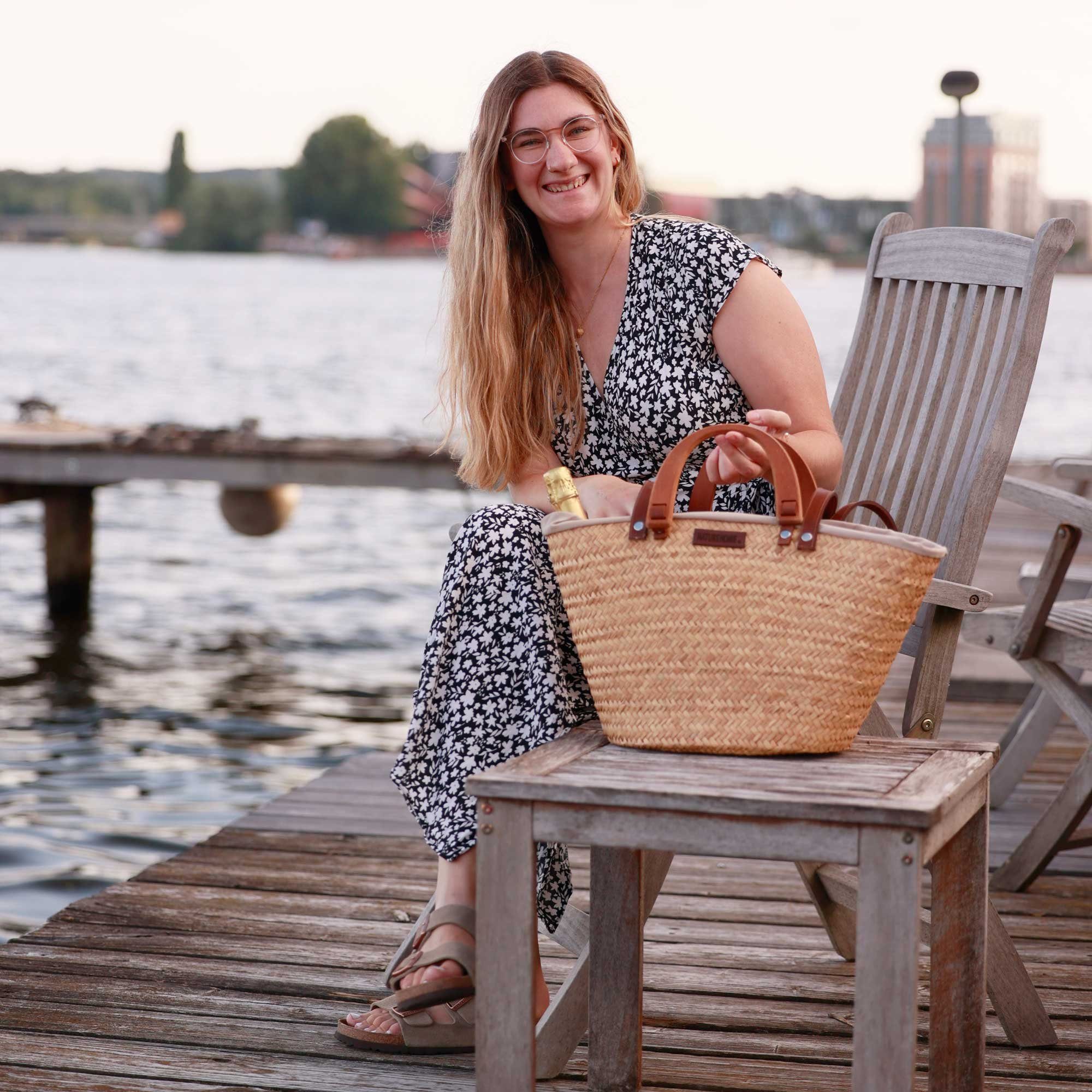 NATUREHOME Schultertasche Umhängetasche Shopper Korb Palmblatt, günstig online kaufen