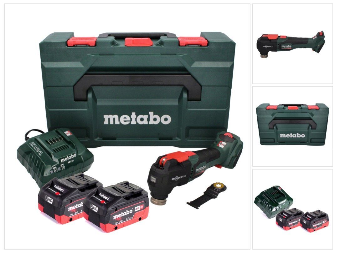 metabo Akku-Multifunktionswerkzeug MT 18 LTX BL QSL Akku Multitool 18 V Brushless Starlock Plus + 2x Akk
