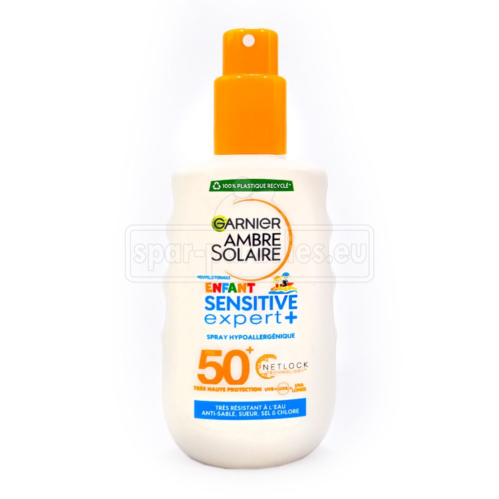 GARNIER Sonnenschutzspray Garnier Ambre Solaire Kids Sensitive Expert+ Sonnenspray LSF 50+ 200ml