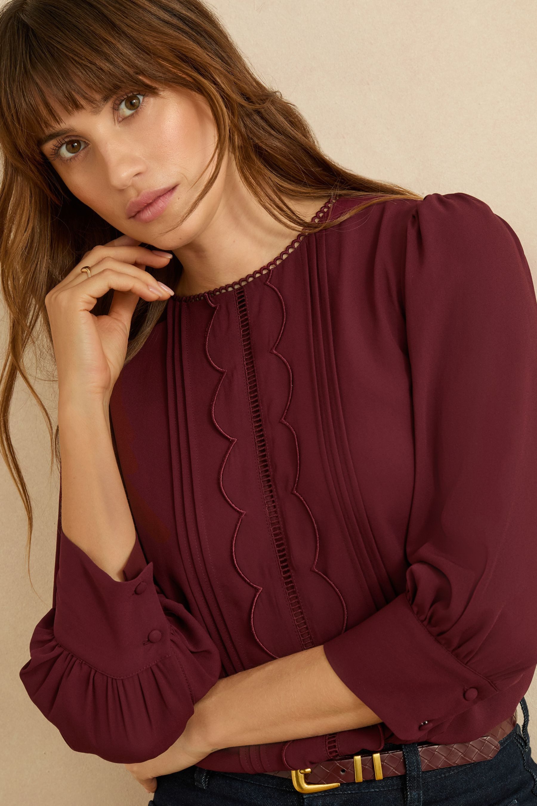 Love & Roses Langarmbluse Love & Roses Bluse mit 3/4-Ärmeln, Regular (1-tlg)