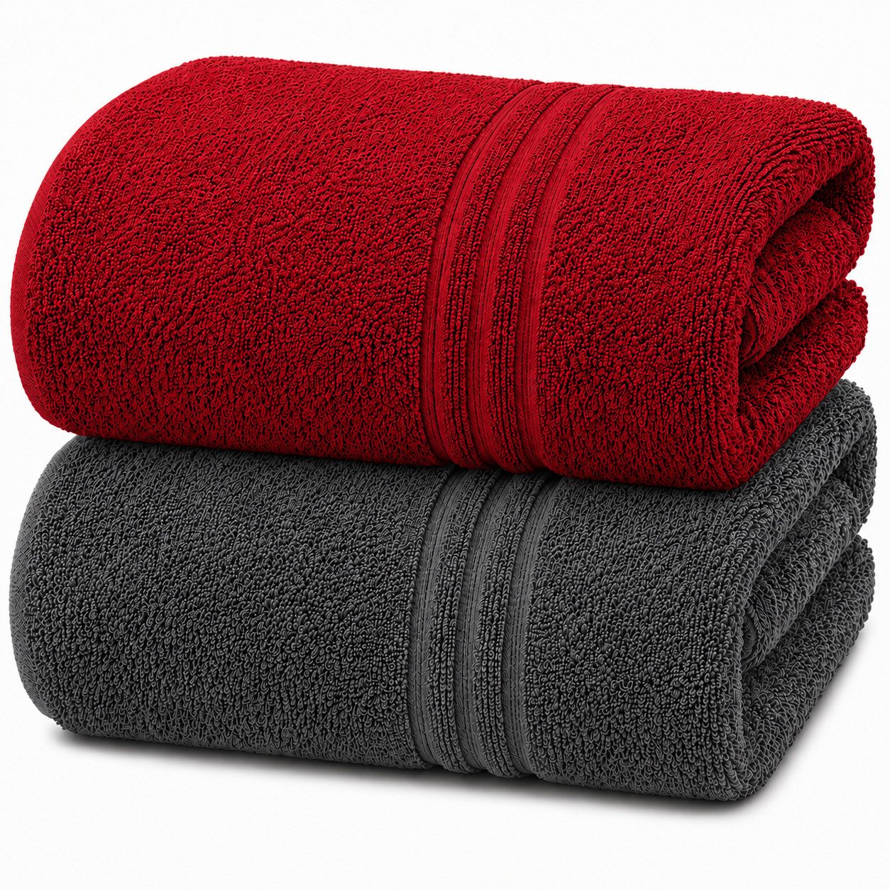 Komfortec Saunatuch 2er Set extra Große - XXL Premium Badetuch-80x200, Frottee (Set, 2-St), extra Große, Baumwolle 100%, Weich, Schnelltrocknend