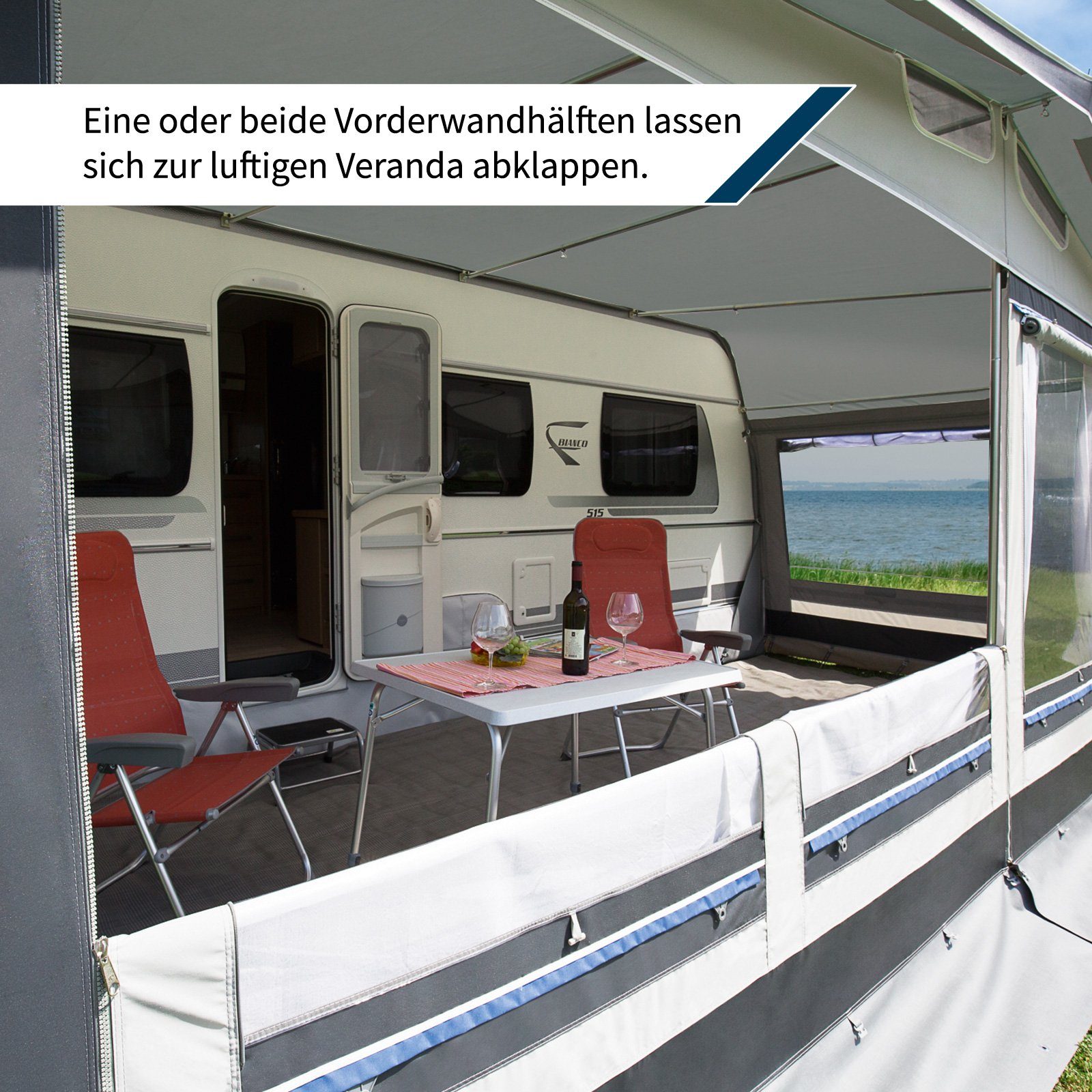 dwt Vorzelt Polo 300 inkl. 28 x 1 mm Stahl Gestänge, Gr. 11 (851-880 cm)