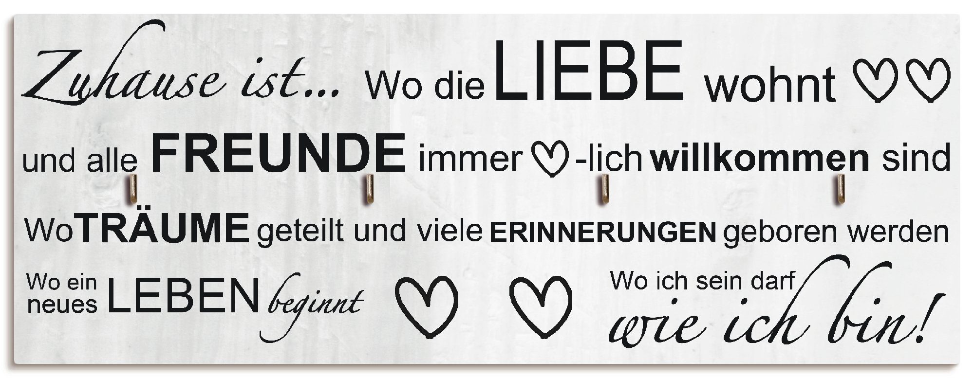 Artland Hakenleiste Wo die Liebe wohnt, MDF