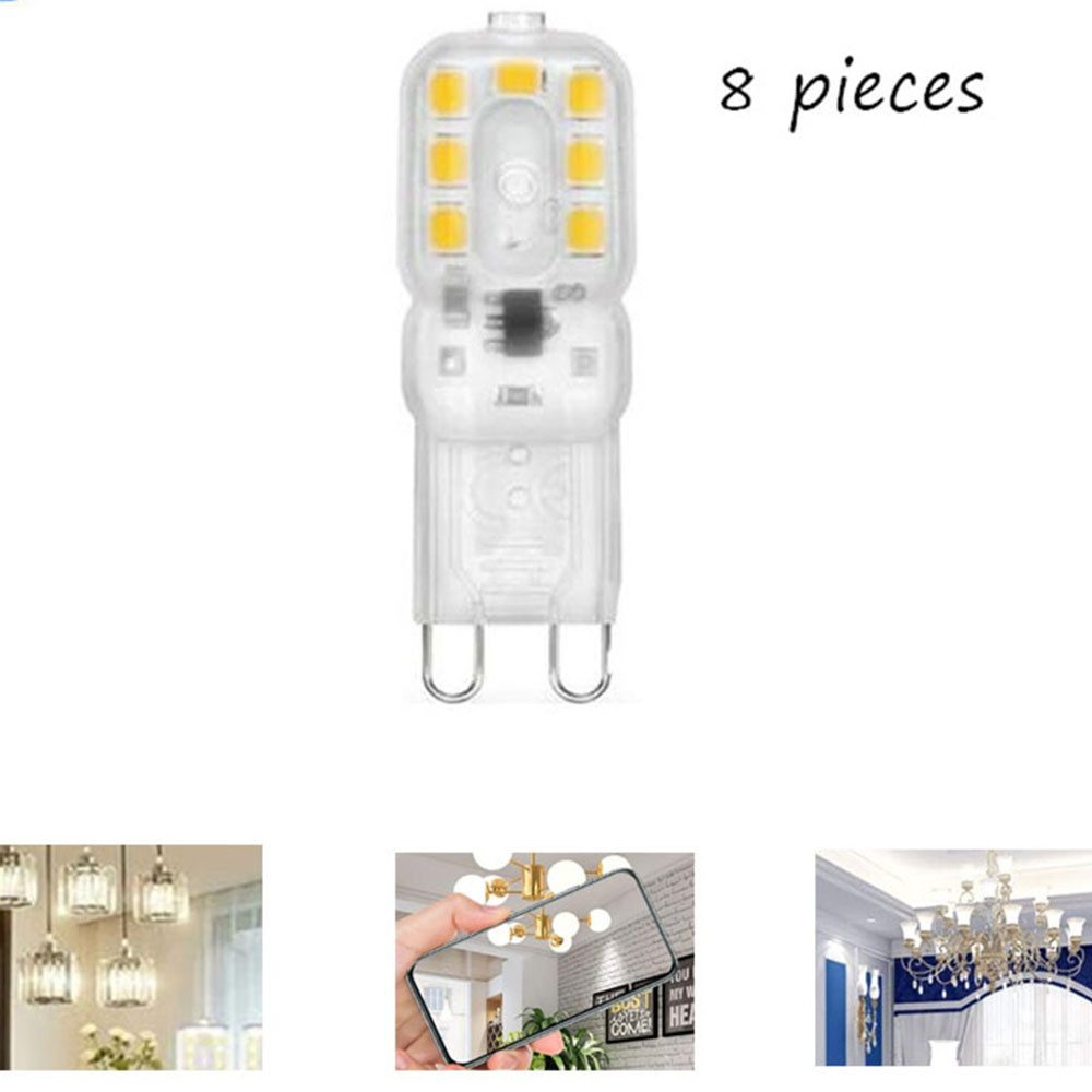 LED-Leuchtmittel Set mit 8 LED-Leuchtmitteln G9 LED 220 V