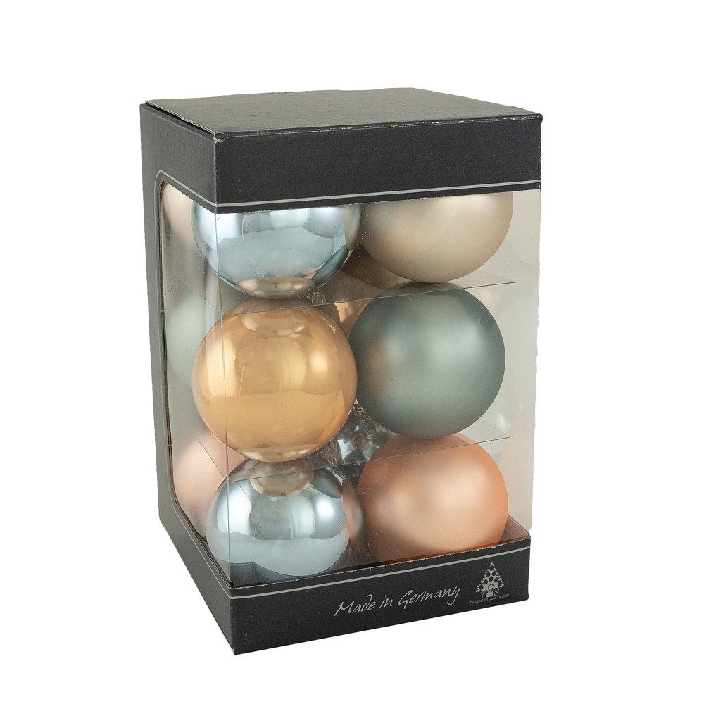 Thüringer Glasdesign Christbaumschmuck Glaskugeln Behaglichkeit Ø6cm 12 Stück
