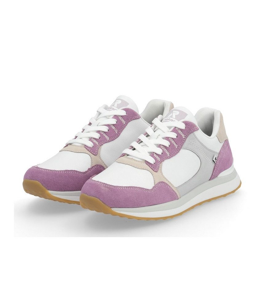 42508-80 (Glattleder) weiss/lila Damen Sneaker