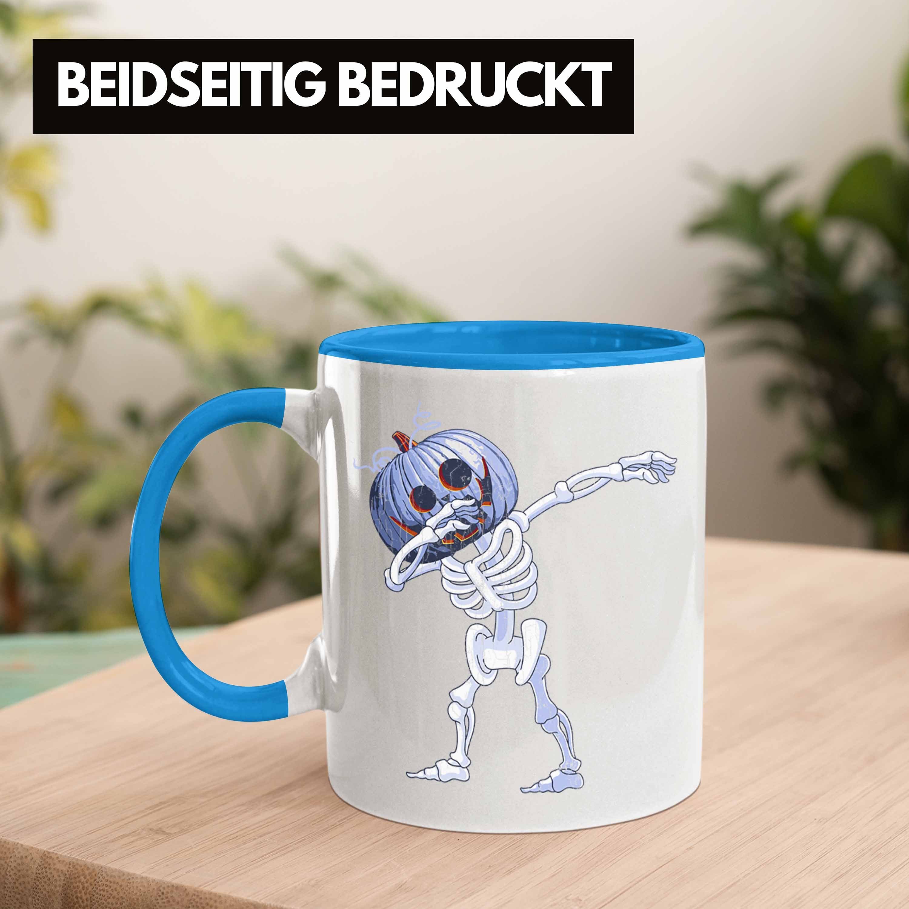 Blau Becher Tasse Tasse Kürbis Halloween Dabbing Skelet Dekoration Trendation