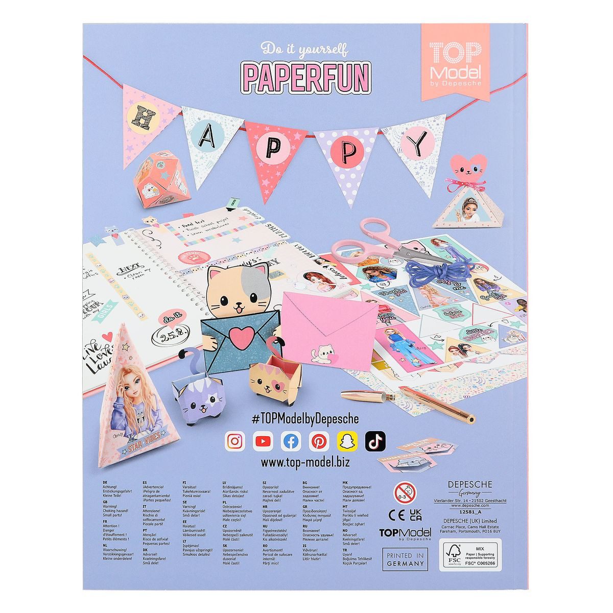 TOPModel Stickerbuch TOPModel Bastelbuch DIY Paper FUN CUTIE STAR