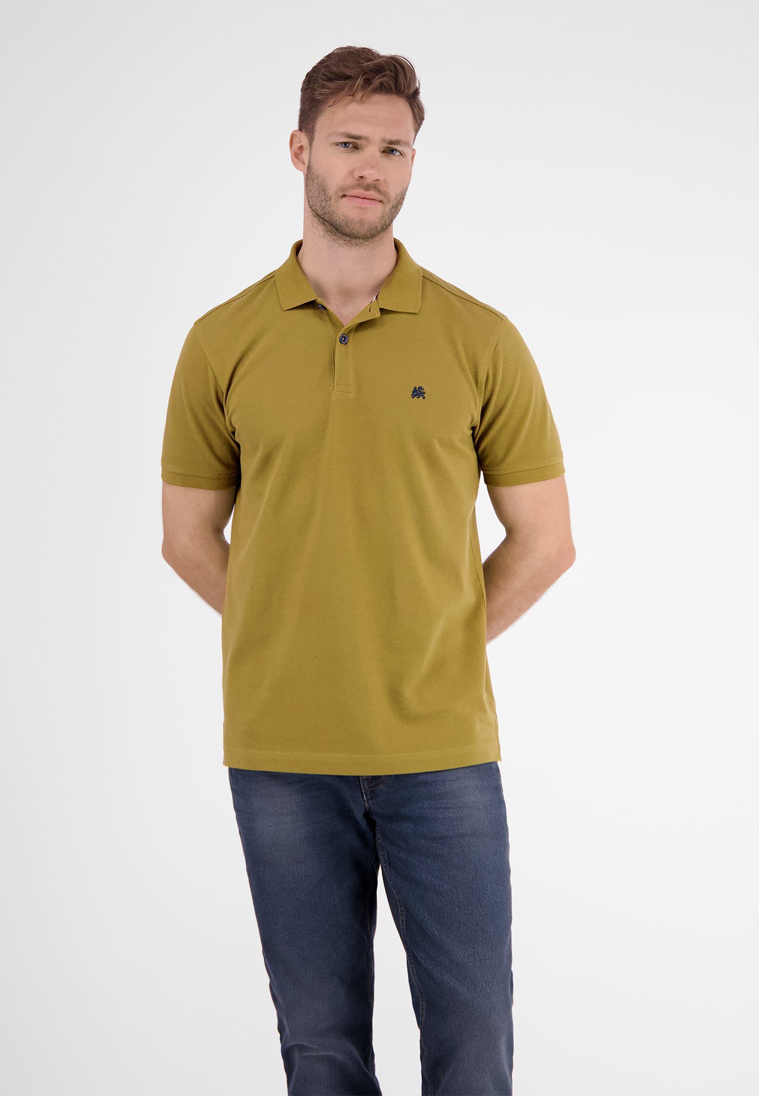 Poloshirt LERROS Polo-Shirt DRIED in TOBACCO Farben Basic LERROS vielen