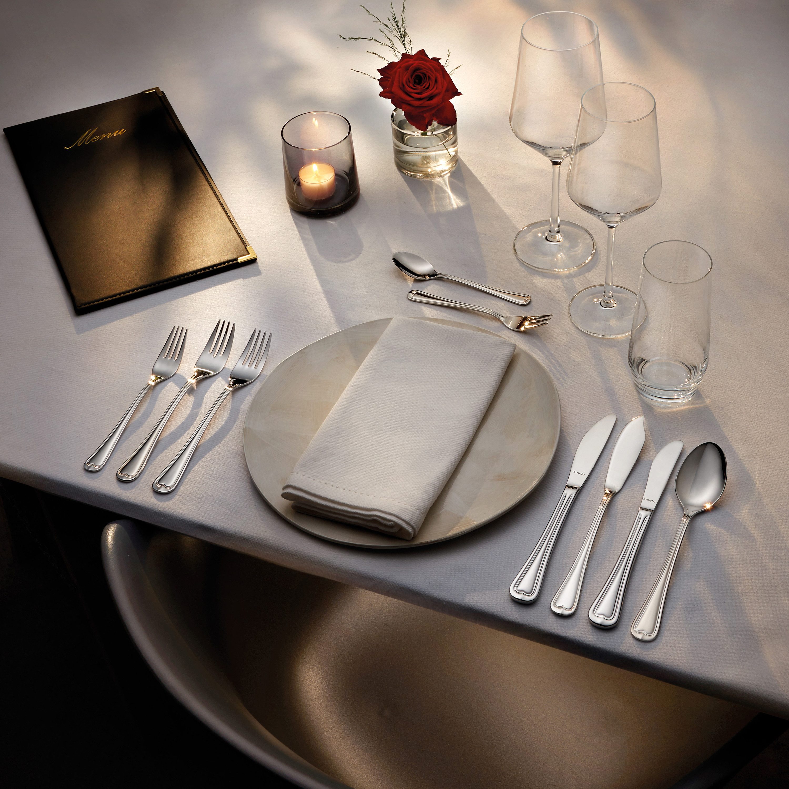 Amefa Besteck-Set ELEGANCE (24-tlg), 13/0 18/10, Edelstahl 18/10, hochglanzpoliert
