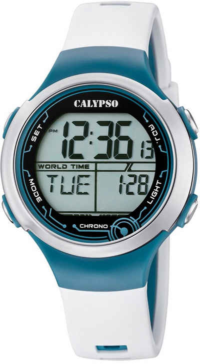 CALYPSO WATCHES Chronograph Digital Crush, K5799/1, Armbanduhr, Quarzuhr, Damenuhr, Digitalanzeige, Datum, Stoppfunktion