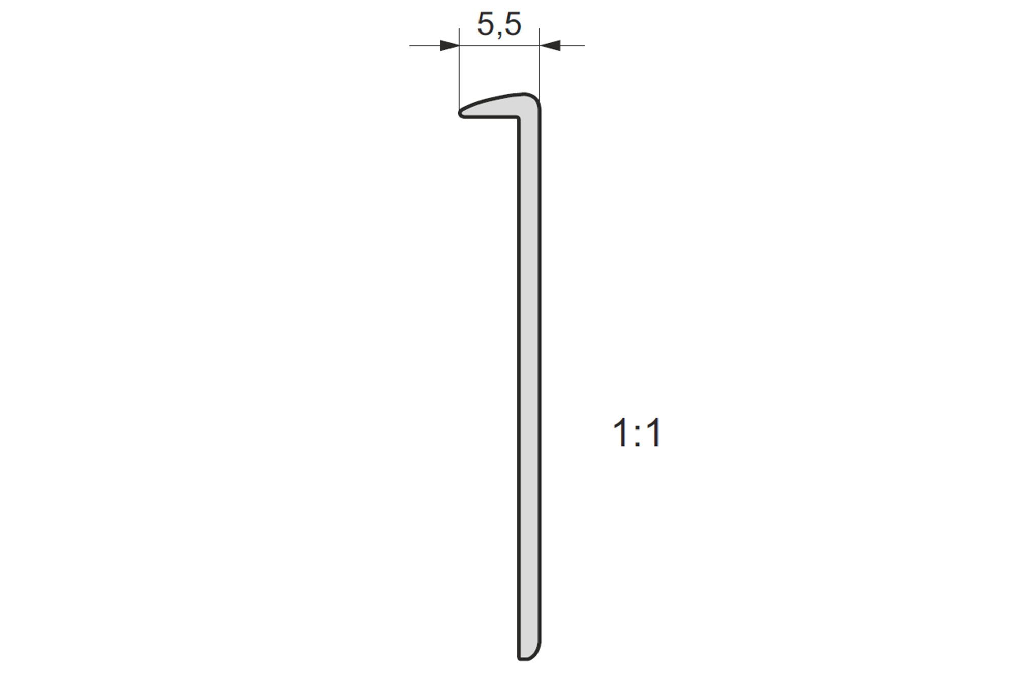 IHC Arbeitsplatte 38mm 650mm Endleiste Winkelleiste Seiteleiste Arbeitsplatte Aluminium – Bild 4 von 4