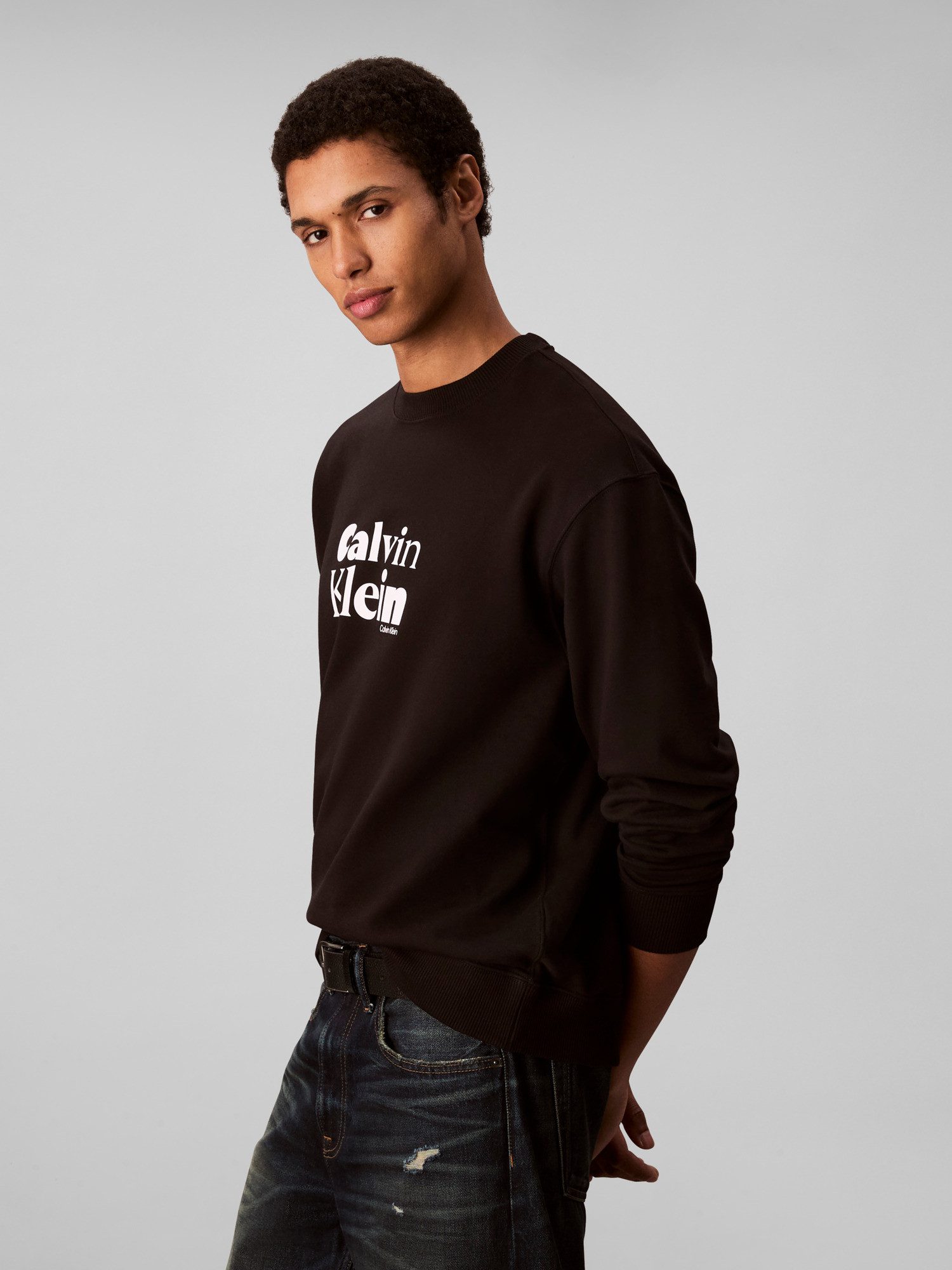 Calvin Klein Sweatshirt LS EU 350TERRY CALVIN BOLD GRAPH Rundhalsausschnitt günstig online kaufen