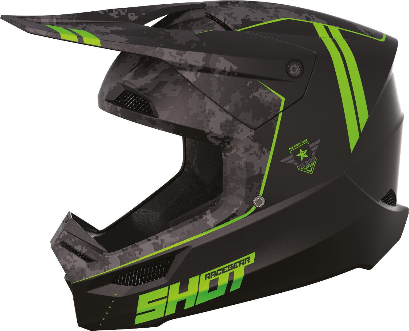 Shot Motocrosshelm Furious Army Motocross Helm, Belüftet