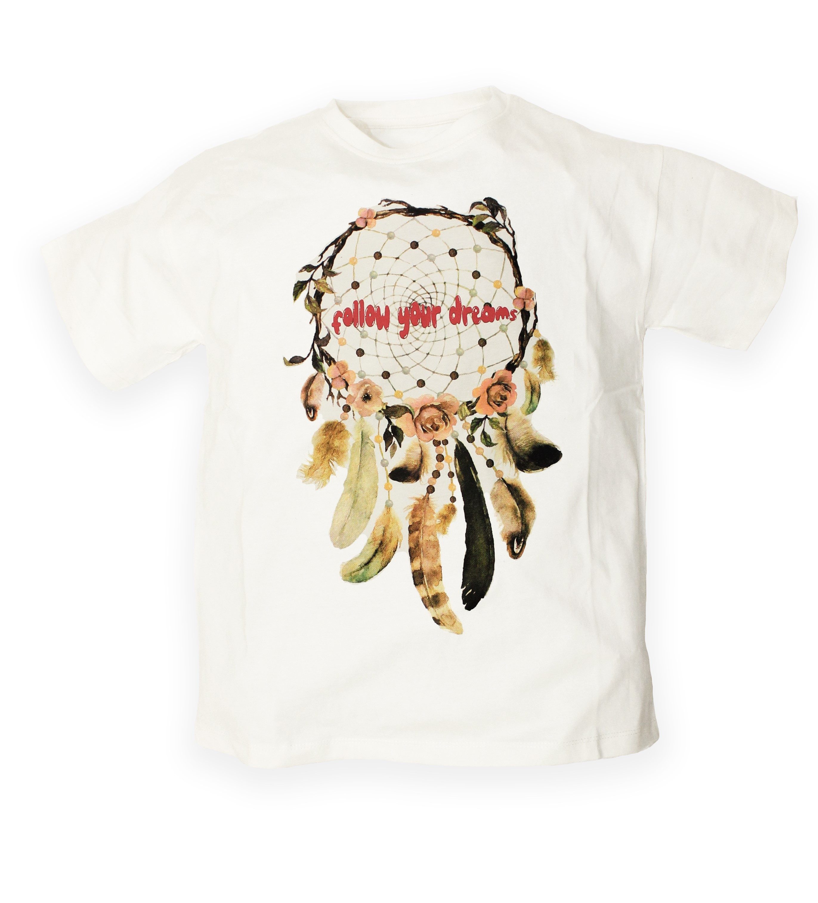 THREE OAKS Print-Shirt M360236:Mädchen T-shirt "follow your dreams" Print 100% Baumwolle