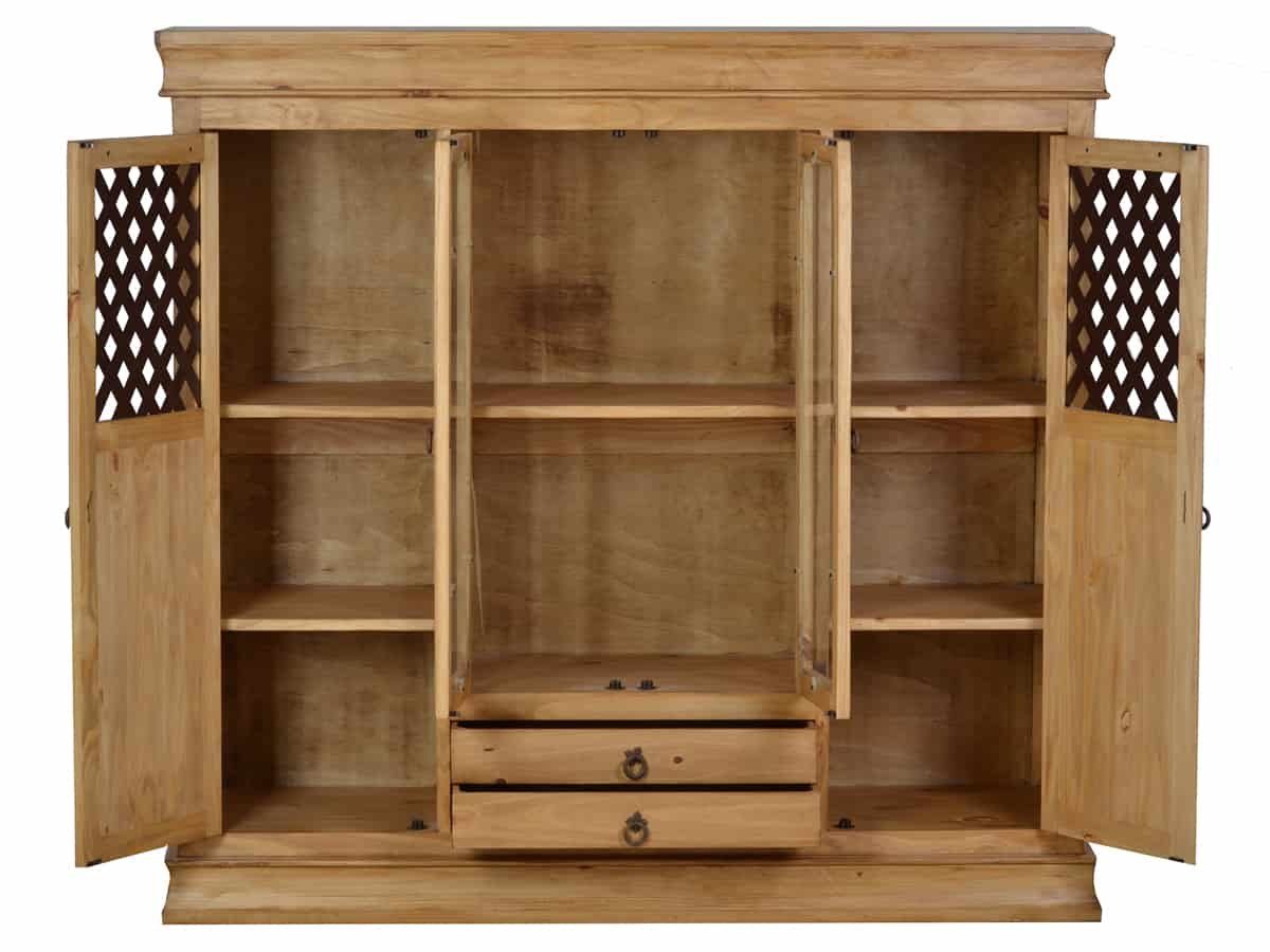 MiaMöbel Highboard Mexico, aus massivem Pinienholz Honig