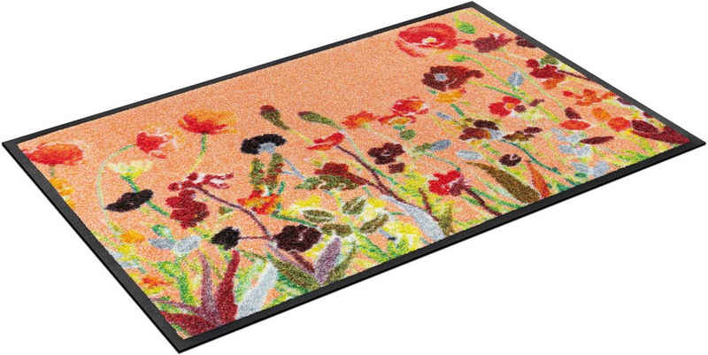 Fußmatte »Wildflowers«, wash+dry by Kleen-Tex, rechteckig, Höhe 7 mm, Schmutzfangmatte, Motiv Blumen, rutschhemmend, In- und Outdoor geeignet, waschbar
