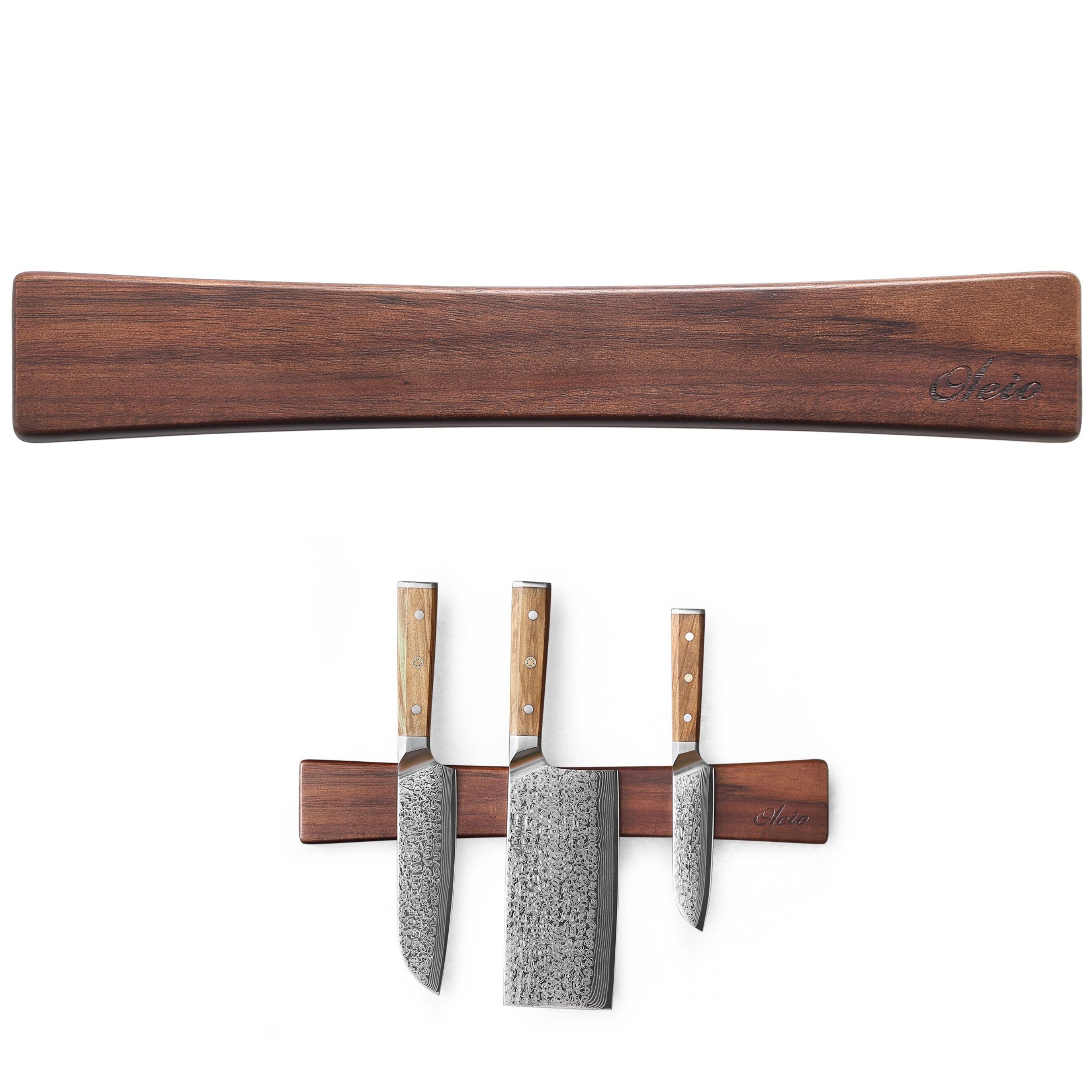 Oleio Messerleiste magnetische Messerleiste I massives Akazienholz I Messerhalter 40 cm, platzsparende Aufbewahrung