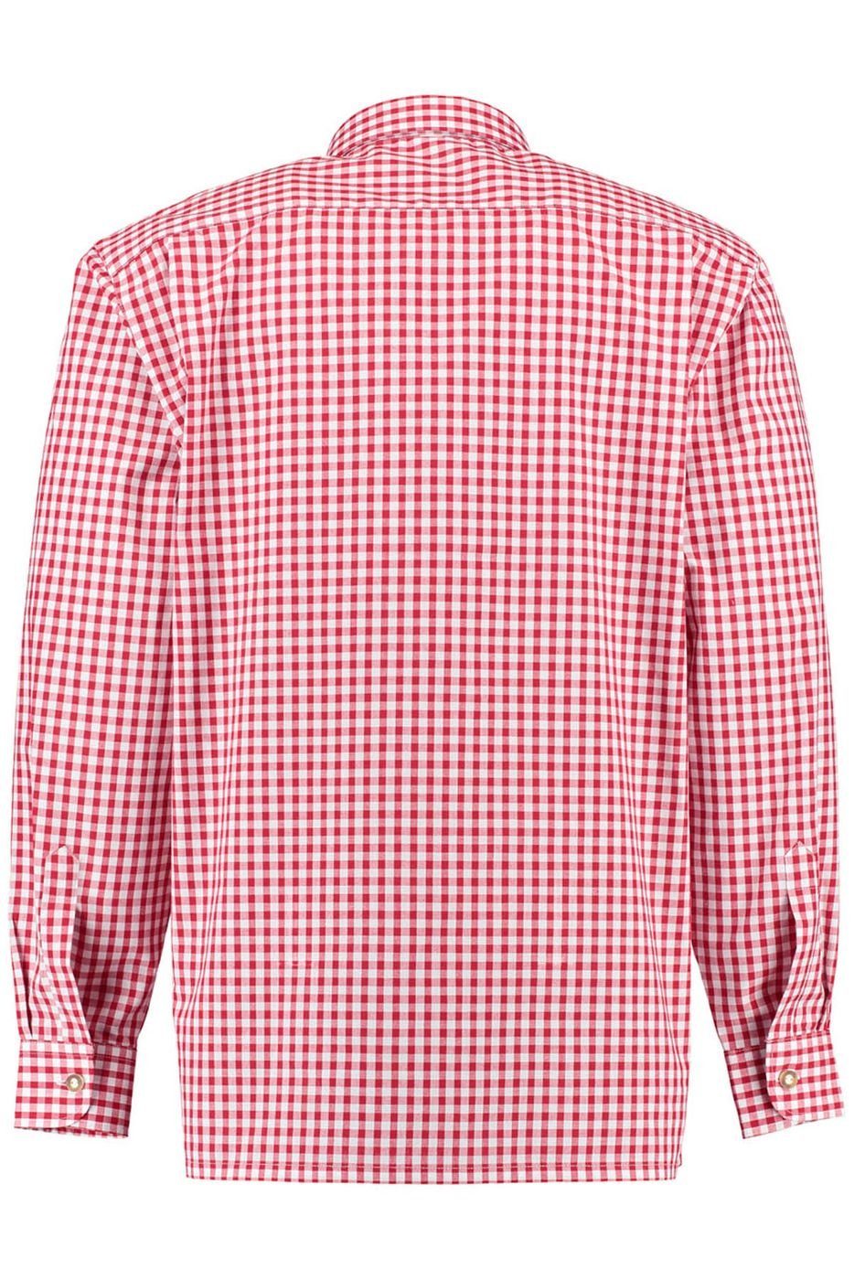 mit Hirsch O54 für Trachtenhemd Rot German Lederhosen Stickerei Wear Trachtenhemd Langarm