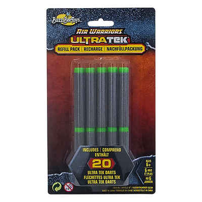 Buzz Bee Toys Blaster Nachfüllpack 20 Darts Ultra-Tek, 20 grau-grüne Schaumstoff-Darts im Nachfüllpack.