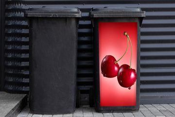 MuchoWow Wandsticker Kirschen - Obst - Rot (1 St), Mülleimer-aufkleber, Mülltonne, Sticker, Container, Abfalbehälter