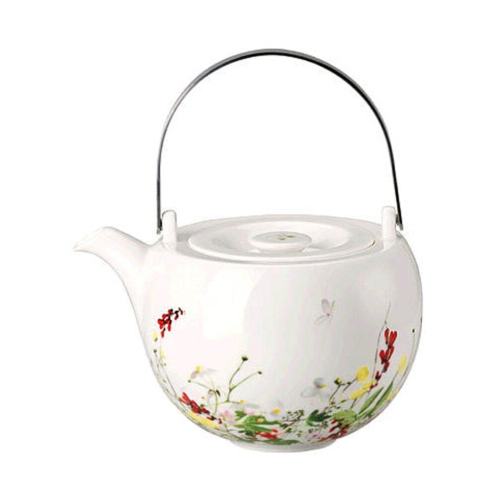 Rosenthal Teekanne Teekanne 1,35 l Brillance Fleurs Sauvages, 1.30 l, (Set, 3-St), Teekanne, 3-tlg., Ø20,5cm, Bone China, mehrfarbig