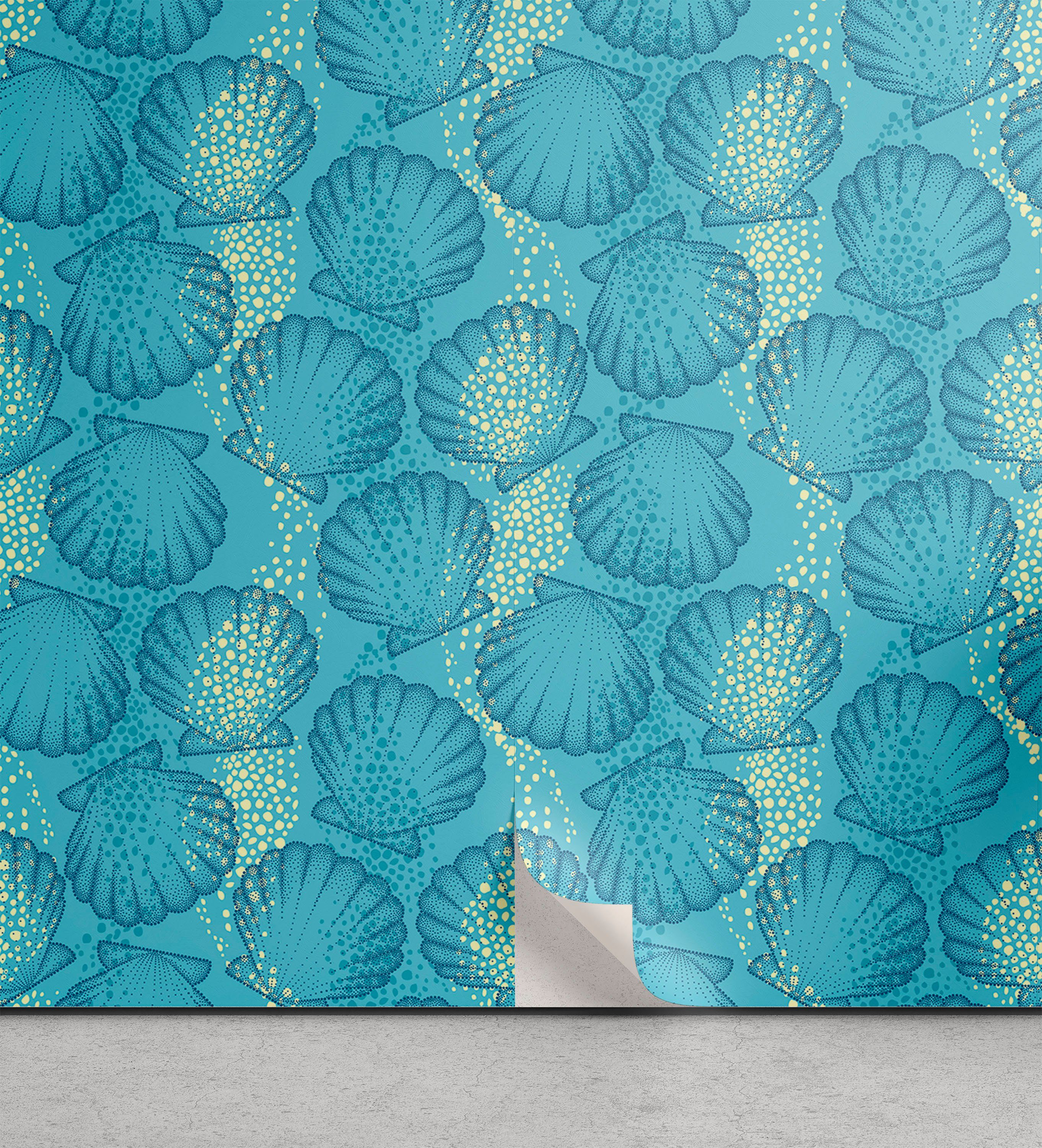 Abakuhaus Vinyltapete selbstklebendes Wohnzimmer Küchenakzent, Ozean Scallop Sea Shells im Wasser