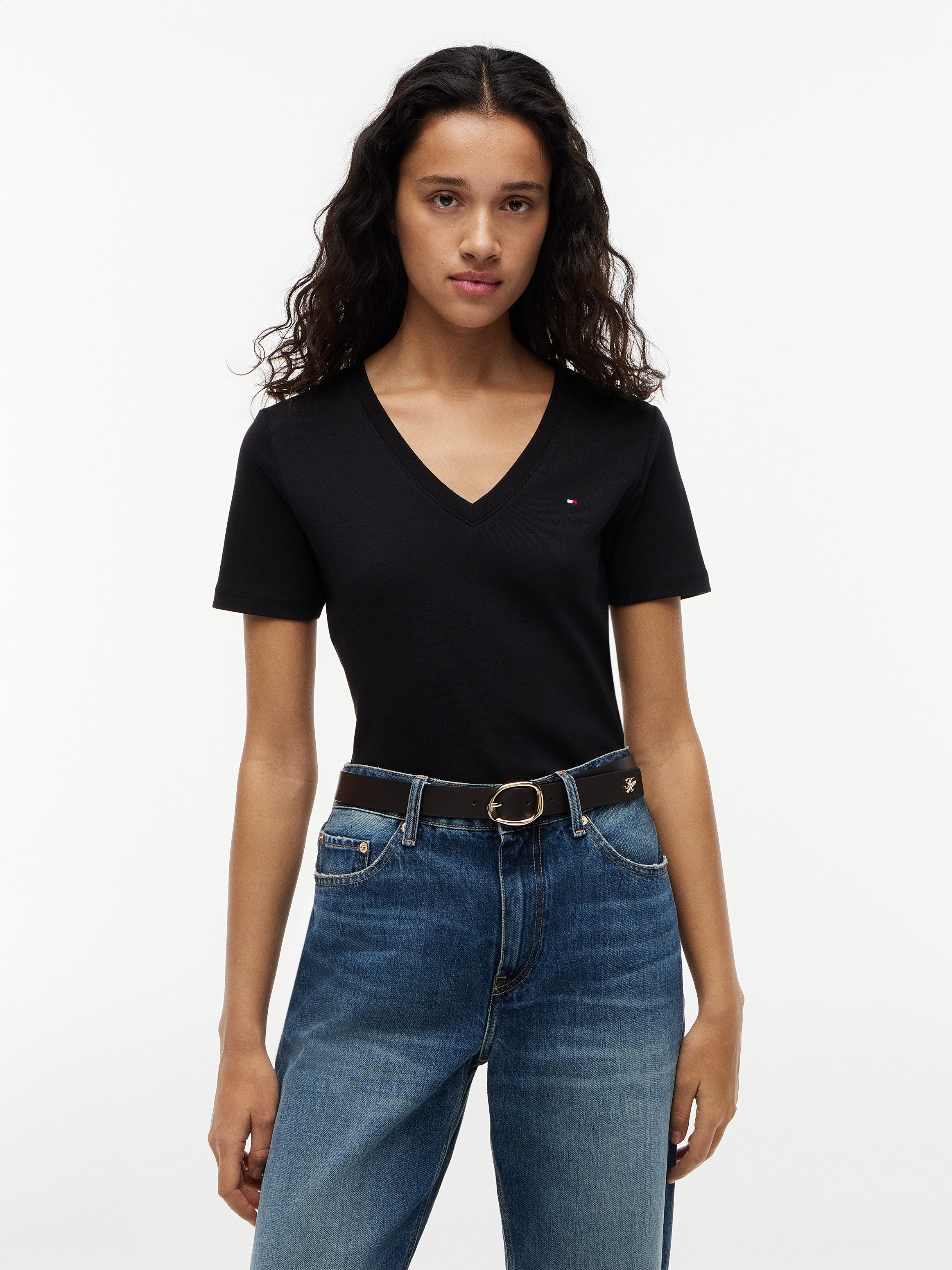 Tommy Hilfiger T-Shirt CODY V-NECK SHORT SLEEVE mit V-Ausschnitt, Baumwolle, Slim Fit