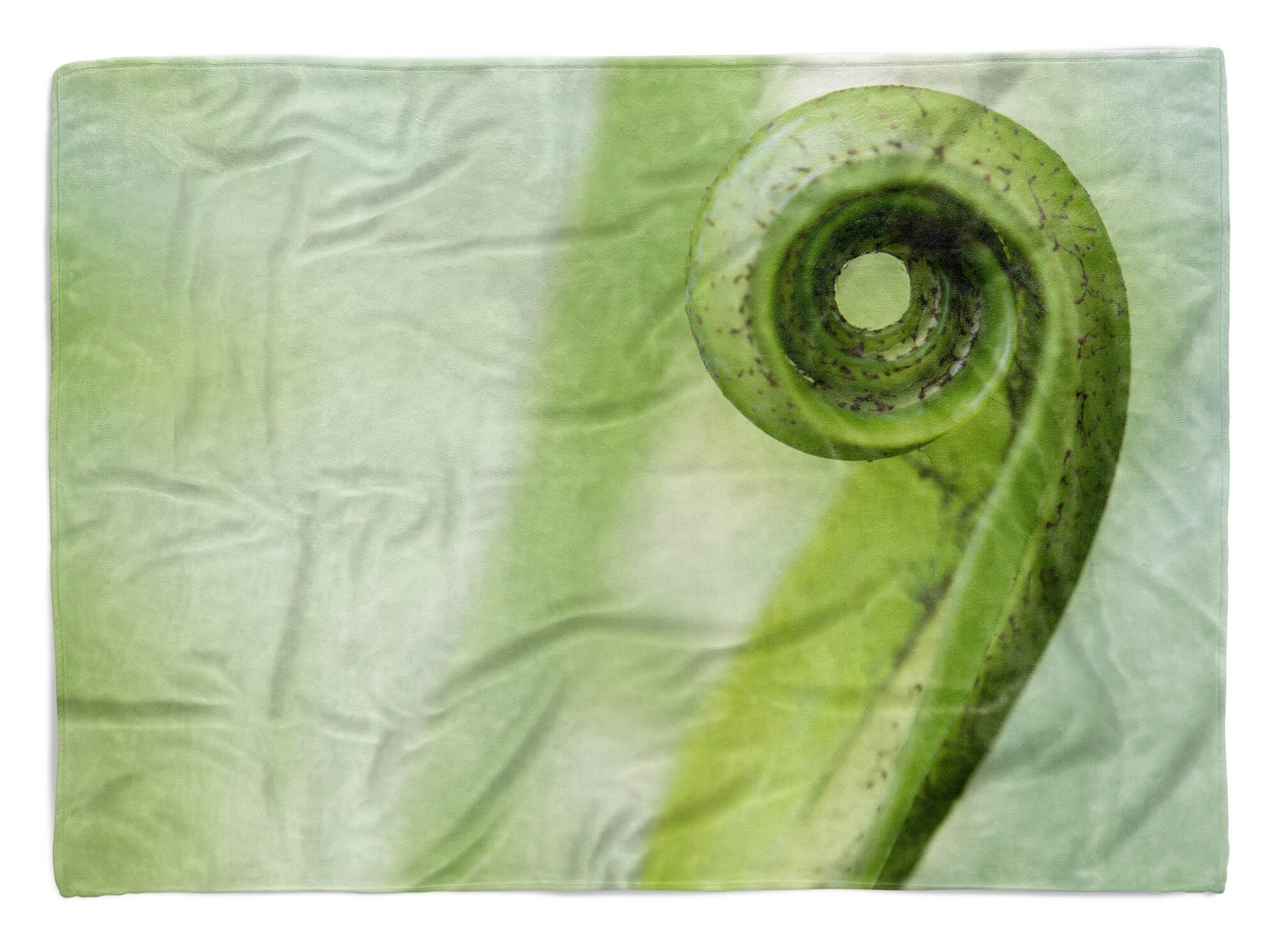 Sinus Art Handtücher Handtuch Strandhandtuch Saunatuch Kuscheldecke mit Fotomotiv Grüne Pflanze Kuns, Baumwolle-Polyester-Mix (1-St), Handtuch