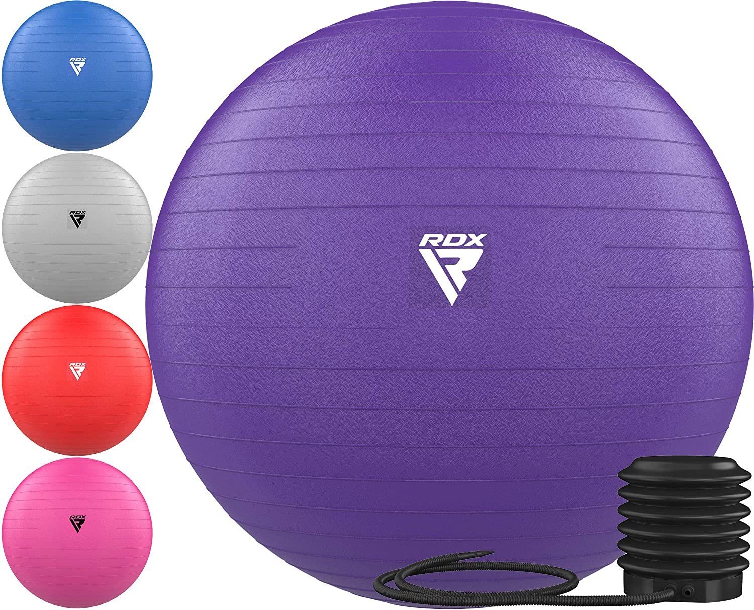 RDX Sports Yogaball RDX Exercise Ball, Yoga Pezziball Pilates Balance Ball Chair, Luftpump PURPLE