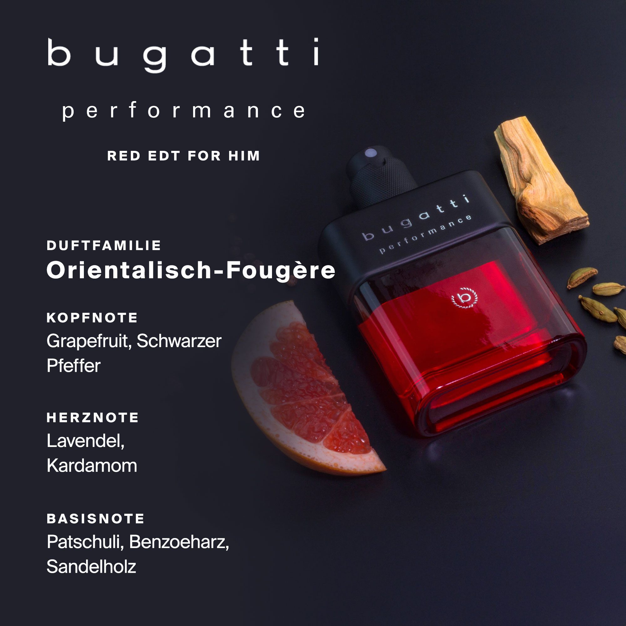 bugatti Duft-Set PERFORMANCE RED FOR HIM EDT 100ml + SG 200ml GP, Stil und Dynamik
