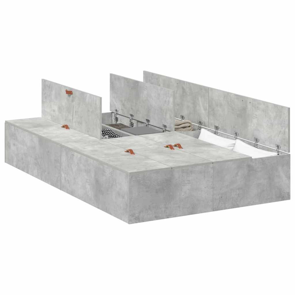 vidaXL Bett Bettgestell Betongrau 190 x günstig online kaufen