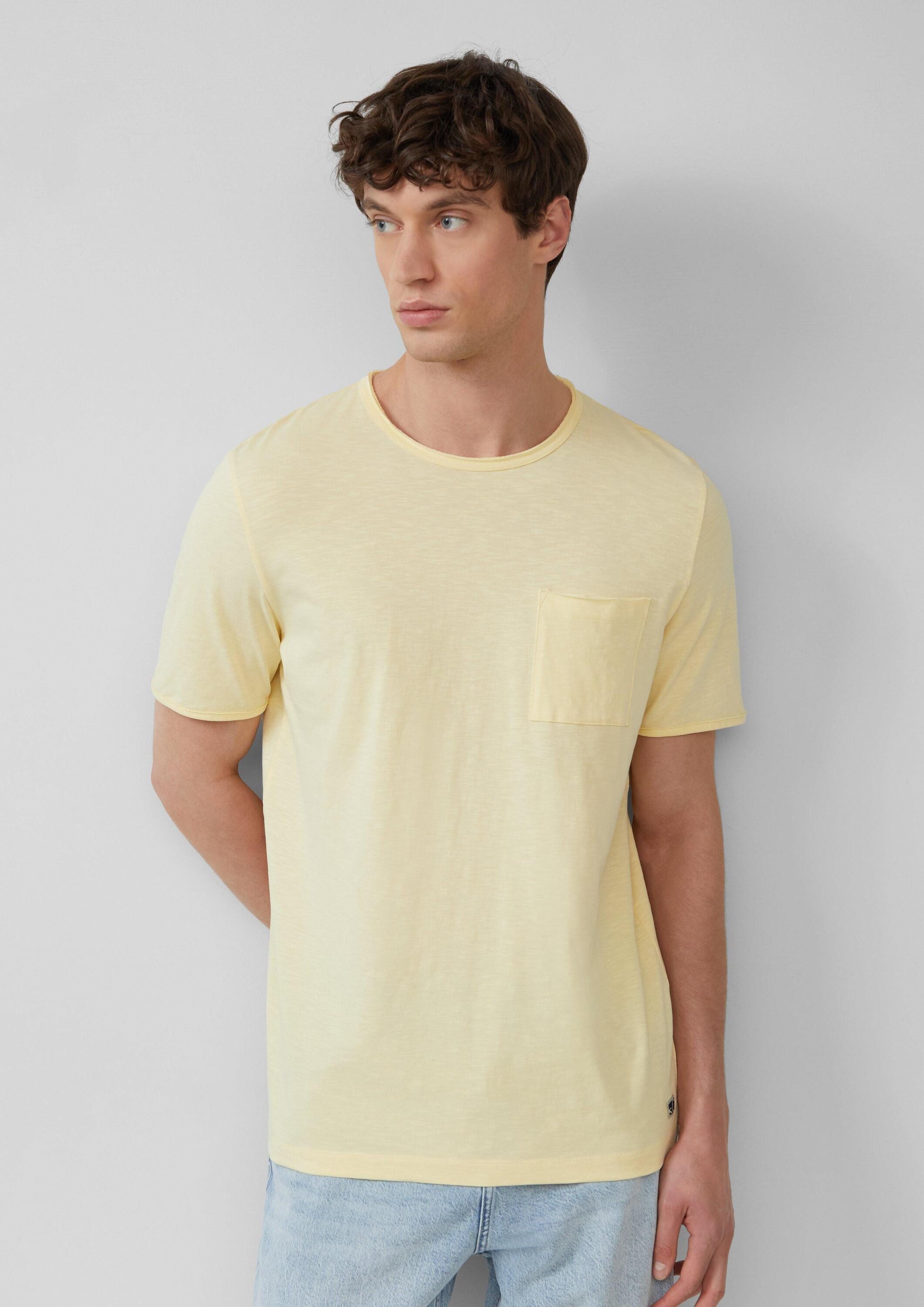 s.Oliver Kurzarmshirt T-Shirt Flammgarn-T-Shirt mit Brusttasche und offenen günstig online kaufen