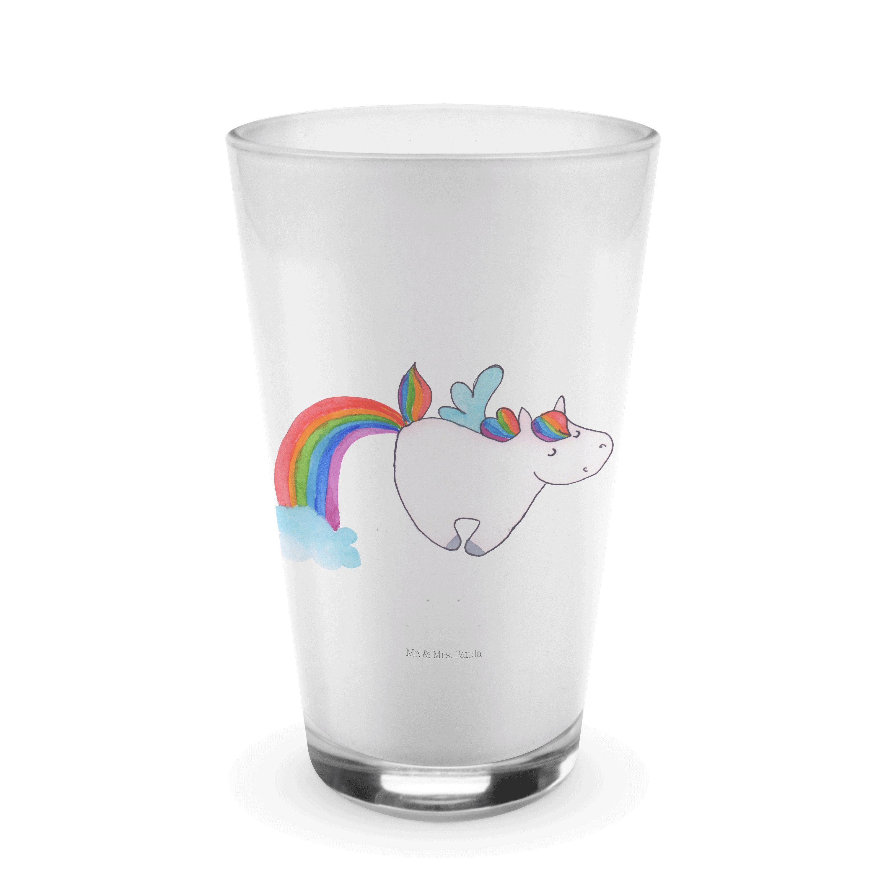 Mr. & Mrs. Panda Glas Einhorn Pegasus - Transparent - Geschenk, Latte Macchiato, Cappuccino, Premium Glas
