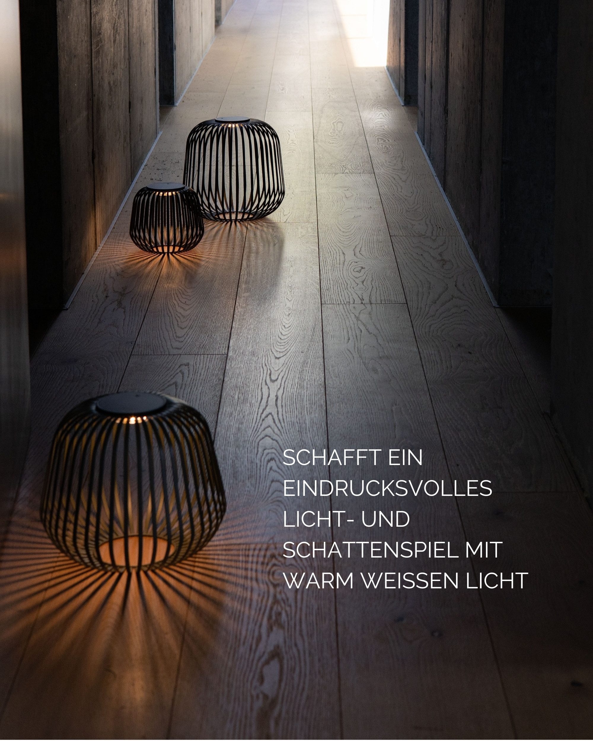 LUUK Studio LED Solarleuchte SOLIS, LED fest integriert, warmweißes Licht (2700 K), Tageslichtweiß, Kabellose LED Laterne mit herausnehmbaren Solarmodul