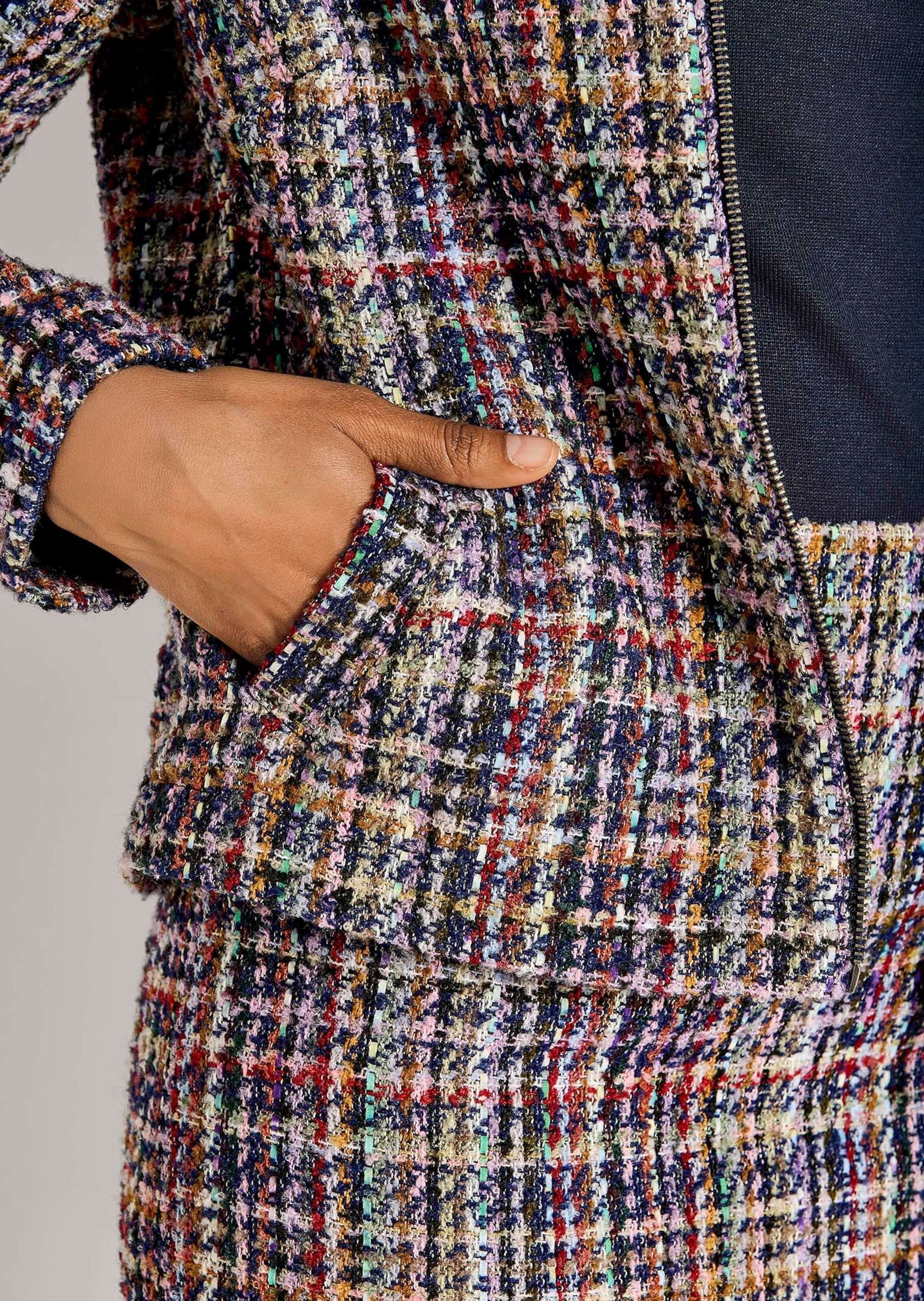 MADELEINE Kurzblazer Moderner Kurzblazer mit Zipper Blazer mit Klappkragen und langen Ärmeln – Bild 4 von 5