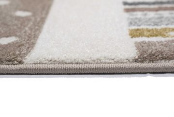 Kinderteppich Kinderteppich Regenbogen Karo beige grau creme, TeppichHome24, rechteckig, Höhe: 13 mm