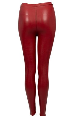 Be Noble Lederhose Leggings rot Sehr enganliegende Leggings aus Kunstleder in dunkelrot