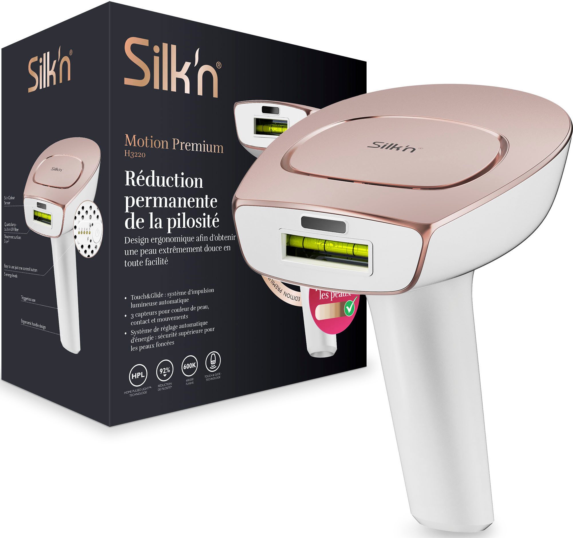 Silk'n HPL-Haarentferner Motion Premium, 600.000 Lichtimpulse, Dauerhafte Haarwuchsreduktion